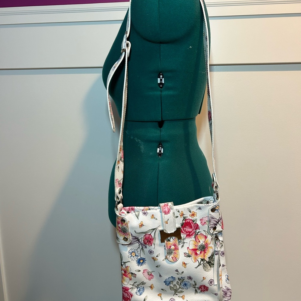Floral Crossbody Bag in White